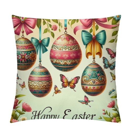 Ulloord Easter pillow Covers Eggs Throw pillows Decorative Spring Home Decor for Sofa