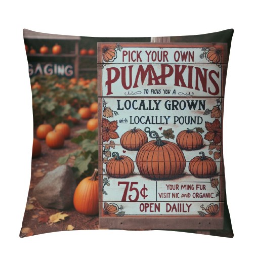 Ulloord Fall Decor pillow Covers Thanksgiving Farmhouse Decorations Orange Pumpkin Outdoor Autumn Decorative Throw Cushion Case for Home Couch