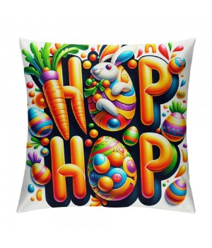 Ulloord Easter pillow Covers Easter Decorations for Home Bunny Truck Hello pillows Easter Decorative Throw pillows Spring Easter Farmhouse Decor