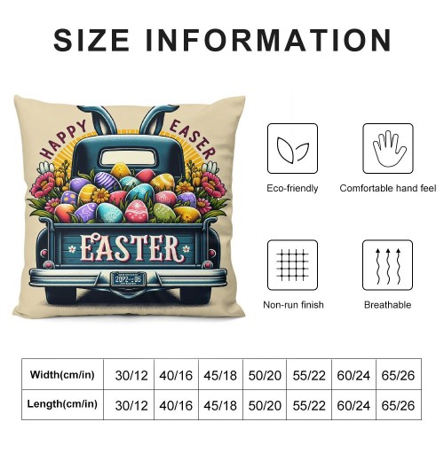 Ulloord Easter pillow Covers Easter Decorations for Home Bunny Truck Hello pillows Easter Decorative Throw pillows Spring Easter Farmhouse Decor