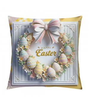 Ulloord Easter pillow Covers Bunny Eggs Yellow and White Plaid Cushion Cases Holiday Home Decorations for Sofa Couch Farmhouse Outdoor Living Room Decor