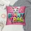 Ulloord pillow Covers, Bunny Trail Striped Truck Farmhouse Decorative Throw pillowcases for Home Sofa Couch Decoration (Pink) 