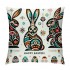 Ulloord pillow Covers, Bunny Striped Truck Farmhouse Decorative Throw pillowcases for Home Sofa Couch Decoration (Pink)