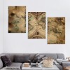 World Map Wall Art Canvas Old Nautical Map Picture Beige Retro Painting Globe Spherical Vintage Map Artwork for Bedroom Living Room Study Room Teens Room Home Office Large Decor 