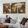 World Map Canvas Wall Art Retro Beige Abstract Painting Vintage Old Nautical Picture Framed Artwork Prints for Living Room Guest Bedroom Room Home Office Large Wall Decor 