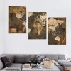 World Map Canvas Wall Art Retro Beige Abstract Painting Vintage Old Nautical Picture Framed Artwork Prints for Living Room Guest Bedroom Room Home Office Large Wall Decor 