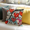  Valentines Day Throw pillow Covers , Love Heart Tree Spring Farmhouse Holiday Red Cushion Case for Home Sofa Couch Decoration