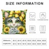 PHYHOO Summer pillow Cover Cat Decor Sunflower Farmhouse Seasonal pillow Case Decorations for Home Sofa Couch (Yellow)