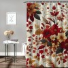 Shangniulu Shower Curtain, Watercolor Plant Leaves with Bathroom Shower Curtain Set with Hooks