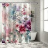 Shangniulu Pink Shower Curtain, Fantasy Delicate of and with Dots Dreamy,  Fabric Bathroom Decor Set with Hooks