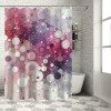 Shangniulu Pink Shower Curtain, Modern Polka Themed Dreamy Color Spots with Abstract Aura Faded Effect,  Fabric Bathroom Decor Set with Hooks