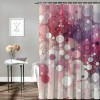 Shangniulu Pink Shower Curtain, Modern Polka Themed Dreamy Color Spots with Abstract Aura Faded Effect,  Fabric Bathroom Decor Set with Hooks