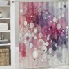 Shangniulu Pink Shower Curtain, Modern Polka Themed Dreamy Color Spots with Abstract Aura Faded Effect,  Fabric Bathroom Decor Set with Hooks