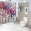 Shangniulu Pink Shower Curtain, Modern Polka Themed Dreamy Color Spots with Abstract Aura Faded Effect,  Fabric Bathroom Decor Set with Hooks