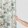 Shangniulu Pink Shower Curtain, Modern Farmhouse Themed Tender Flowering Scene on Rustic Backdrop Realist Look,  Fabric Bathroom Decor Set with Hooks