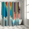 Shangniulu Abstract Shower Curtain, Vibrant Colored Stripes Vertical Pattern Funky a Modern Tile Illustration,  Fabric Home Bathroom Art for Bath Decor Set with Hooks