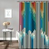 Shangniulu Abstract Shower Curtain, Vibrant Colored Stripes Vertical Pattern Funky a Modern Tile Illustration,  Fabric Home Bathroom Art for Bath Decor Set with Hooks