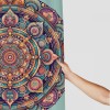 Shangniulu Pink Shower Curtain, Bohemian Mandala Composition Retrospective Circles and Lines Mid Century Modern,  Fabric Bathroom Decor Set with Hooks, 69" W x 70" L, Dried Rose Peach