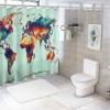 Shangniulu Shower Curtain, Detailed World Map with All Countries Major Capital Cities ,  Fabric Bathroom Decor Set with Hooks