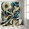 Shangniulu Shower Curtain, Summery Thistles in Retro Minimal Design Garden in Scandi,  Fabric Bathroom Decor with Hooks