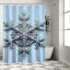 Shangniulu Shower Curtain, Retro Minimal Symmetrical Printing Shower Curtain,  Fabric Bathroom Decor with Hooks