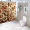 Shangniulu Shower Curtain, with Tender Clouds Butterflies Flowers and ,  Fabric Bathroom Decor Set with Hooks