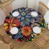 Shangniulu Boho Round Table cover, Waterproof and Spill-Proof Washable Polyester Table, Great for Buffet Tables, Parties, Holiday Dinners and More