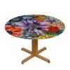 Shangniulu Boho Round Table cover, Beautiful Flowers &amp; Leaves Colorful Print, Great for Buffet Tables, Parties, Holiday Dinners and More