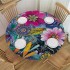 Shangniulu Boho Round Table cover, Bohemian Colorful Flowers Botanical, Suitable for Wedding Party Polyester Reception Banquet Event Kitchen Dining