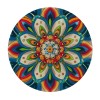 Shangniulu Printing Round Table with Elastic Edge, Abstract Flower Waterproof Design Round Table Cover, Table Decoration 