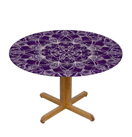 Shangniulu Round Table cover, Abstract Art Flower Bohemian Pattern, Great for Buffet Tables, Parties, Holiday Dinners and More