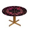 Shangniulu Red and Black Round Table with Elastic Edge, Design Flowers and Leaves Image Table cover, for Restaurant Kitchen Parties