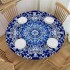 Shangniulu Round Fitted Table, Pattern of Circular Floral and Modern Style Bohemian Swirling Design, Elastic Edge, for Restaurant Kitchen Parties