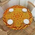 Shangniulu Round Table , Sun Pattern with Ombre Effect Print, Elastic Edge, Waterproof and wipeable, Suitable for Restaurant Kitchen Parties