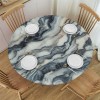 Shangniulu  Round Table Fitted Table Cover with Elastic Edged Marble Texture Stone Break Waterproof Table  for Party Kitchen Dining Indoor Outdoor Table