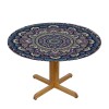 Shangniulu Round Table Fitted Table Cover with Elastic Edged Ethnic Mandala Floral Paisley Floral Waterproof Table  for Party Kitchen Dining Indoor Outdoor Table