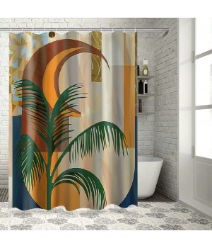 Shangniulu  Beautiful Floral Shower Curtain for Your Bathroom - Stylish Green Plant Shower Curtain for Bathroom Partitions, Decoration