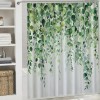 Shangniulu Beautiful Floral Shower Curtain for Your Bathroom - Stylish Green Plant Shower Curtain for Bathroom Partitions, Decoration