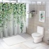 Shangniulu Beautiful Floral Shower Curtain for Your Bathroom - Stylish Green Plant Shower Curtain for Bathroom Partitions, Decoration