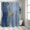 Shangniulu Stall Shower Curtain with Hooks Shower Stall Curtain Light Blue Marble Gold Shower Curtain for Bathroom/RV and Camper