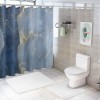 Shangniulu Stall Shower Curtain with Hooks Shower Stall Curtain Light Blue Marble Gold Shower Curtain for Bathroom/RV and Camper