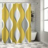 Shangniulu Gray Yellow Fabric Shower Curtain Waterproof Design and Polyester, Quick-Drying, Weighted Hem, Shower Curtains Set for Bathroom, Durable and Washable with Hooks