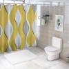 Shangniulu Gray Yellow Fabric Shower Curtain Waterproof Design and Polyester, Quick-Drying, Weighted Hem, Shower Curtains Set for Bathroom, Durable and Washable with Hooks