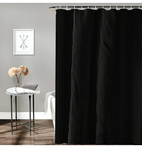 Shangniulu Black Shower Curtain, Shower Curtains for Bathroom, Waterproof Shower Curtains Comes with Hooks