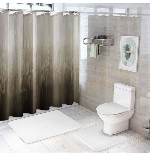 Shangniulu Brown Shower Curtain, Washable Shower Curtains for Bathroom, Waterproof Shower Curtains Comes with Hooks