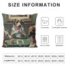 QKZF Short Plush pillow Covers,Dogs Playing Poker Double-Sided Print Square Cushion Cases for Sofa Bedroom Car Decorative