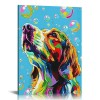 QKZF Canvas Print Wall Art Decor,Colorful Dog Bubbles Wall Art Print, Print Wall Decor, Suitable For Office Study Wall Decoration