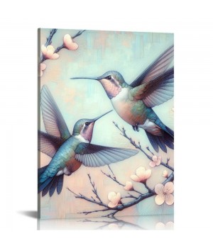 QKZF Flower Bird Canvas Wall Art Decorations for Bedroom Bathroom Framed Artwork Modern picture Ready to Hang