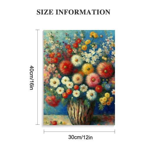 QKZF Asters Oil Paintings Modern Floral Canvas Prints Artwork Abstract Flowers Pictures on Canvas Wall Art for Home Decorations