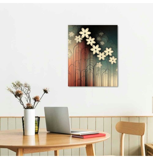 QKZF Wall Art Hanging Pictures Canvas Wall Art Modern Grace Abstract Flowers Artwork for Living Room Bedroom Home Decorations Wall Decor